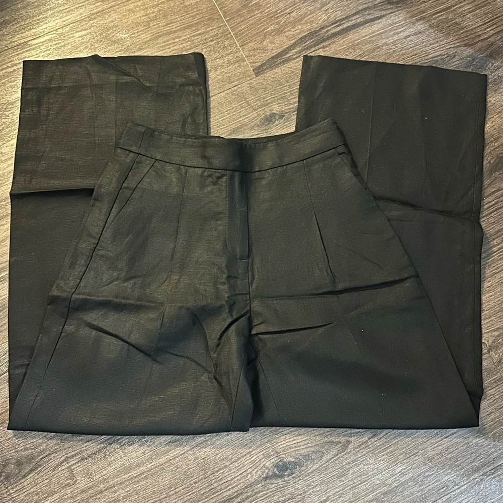 NEW! Banana Republic Black Tencel-Linen Wide-Leg Pant - 445928 🪉 🖥️7️⃣
